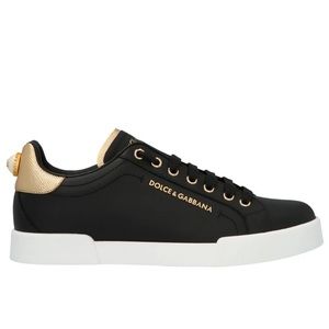 Dolce & Gabbana Black Portofino Lace-Up Sneakers Size 6.5B